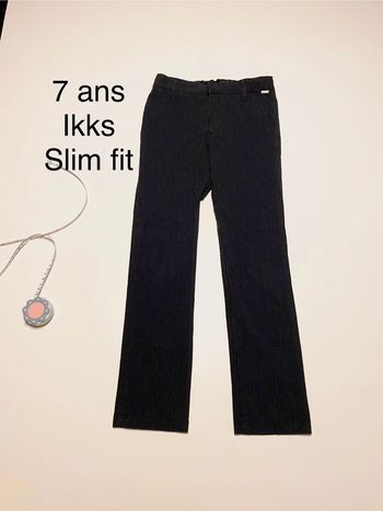 Pantalon léger rayé bleu marine ikks 8 ans
