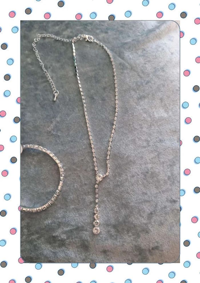 Parure strass neuve : collier + bracelet + boucles d’oreilles - photo numéro 7