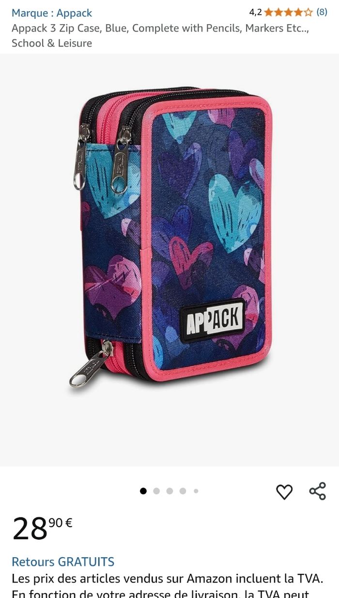 Trousse 3 zips pour fille