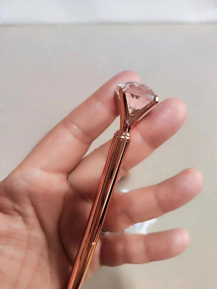 Stylo bic en métal avec diamant - photo numéro 7