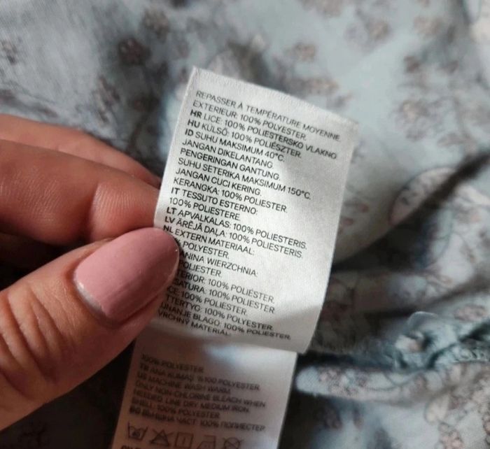Blouse bleu ciel à motifs – Taille L – H&M – Bon état - photo numéro 7