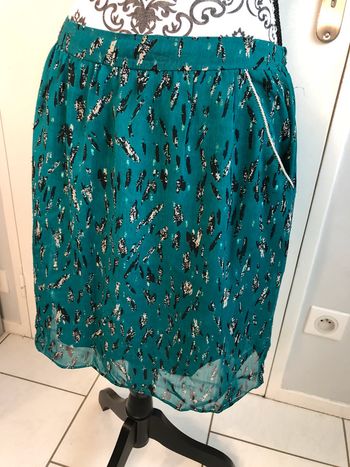 Sublime jupe Naf Naf verte et argentée taille 38