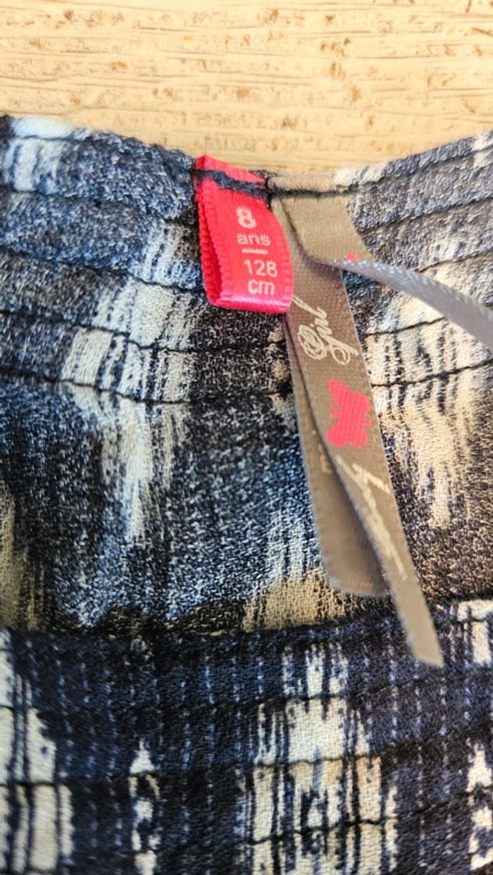 Robe d été sans manche, ceintrée, bleue à motifs blancs, Orchestra, 8 ans - photo numéro 6