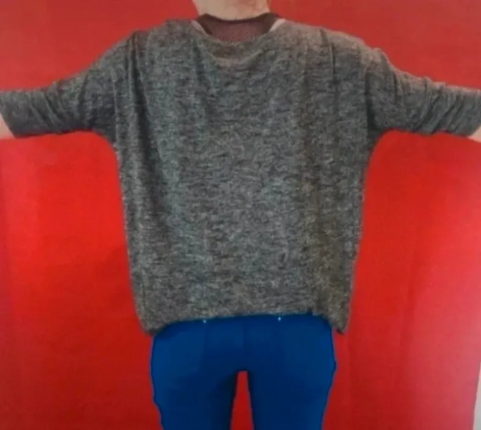 Pull gris chiné, 1/2 manche taille 38 jennyfer - photo numéro 4