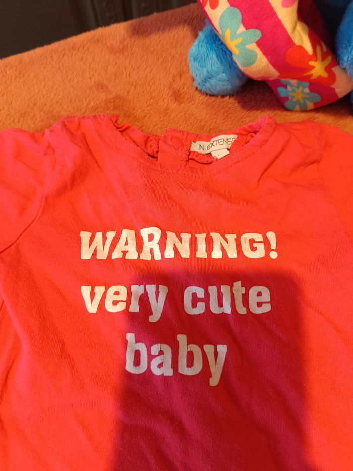 Pyjama bébé fille rose 62 cm In Extenso – Warning Very Cute Baby - photo numéro 2