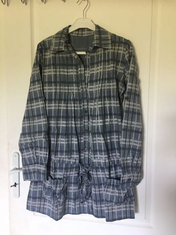 Tunique chemise madras bleu 40