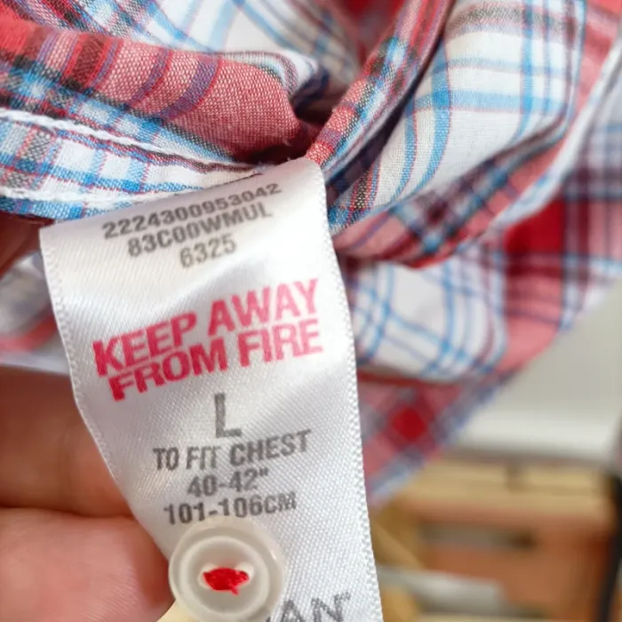 Chemise à carreaux rouges Topman style bûcheron coton élastane taille L  A1296 - photo numéro 9