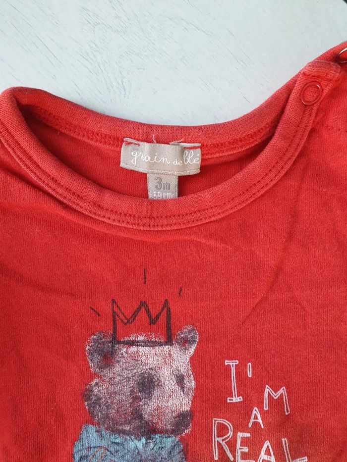 T-shirt manches longues 3 mois - grain de blé - photo numéro 3