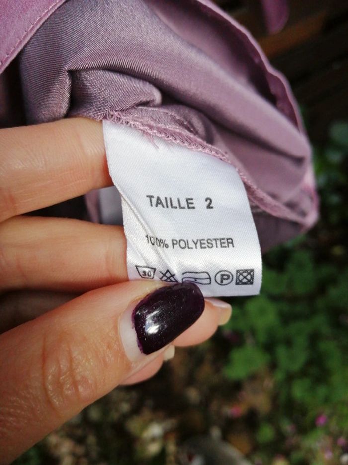 Chemise rose satinée - photo numéro 4