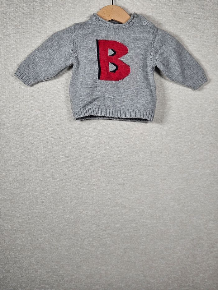 Pull en maille gris tex 3 mois