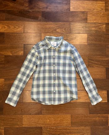 chemise à carreaux blanc/gris/ bleu 14 ans cfk