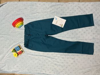 pantalon chino bleu vert 12 ans taille réglable