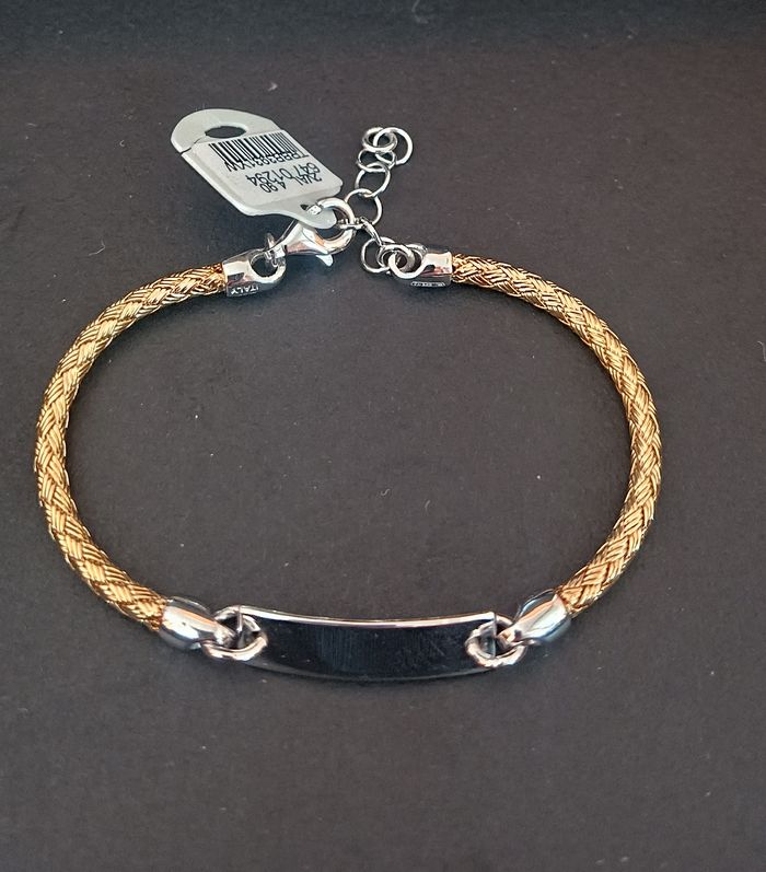 VALENZI, bracelet enfant, Argent doré 925 et plaque. Neuf. - photo numéro 5