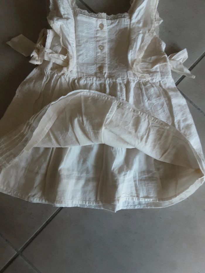 Robe été élégante ceremonie brodé nœuds dentelle crème T. 92cm (18-24 mois) neuf - photo numéro 4