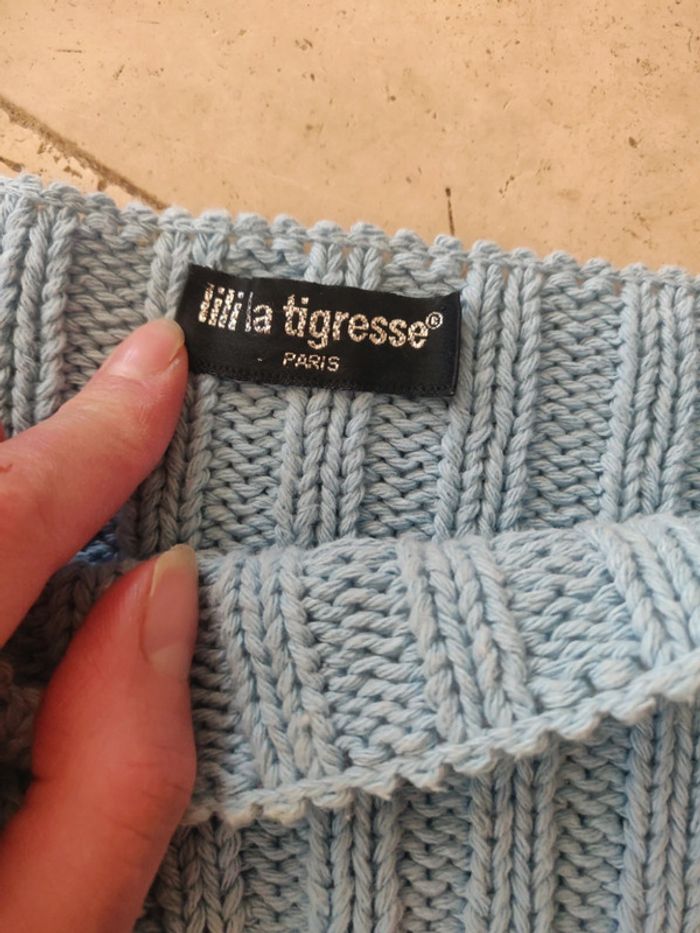 Pull Lili la tigresse bleu clair vintage y2k - photo numéro 2