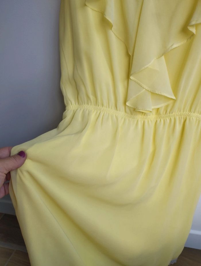 Robe d'été jaune avec volants taille M - H&M - photo numéro 3