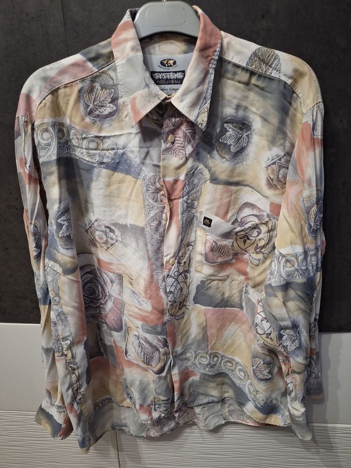 Chemise légère manches longues bariolée