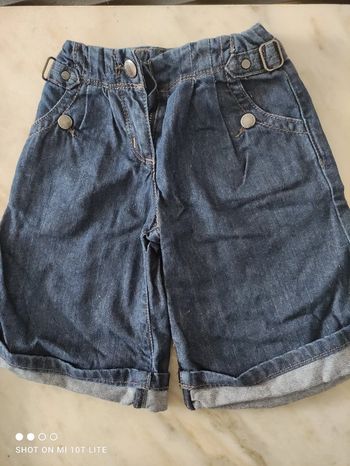 Jupe culotte en jean bleu foncé Vertbaudet