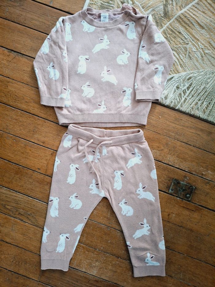 Ensemble chaud lapins h&m 12 mois
