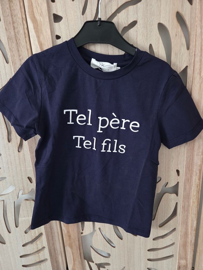 Tee-shirt Tel père tel fils taille 2 ans