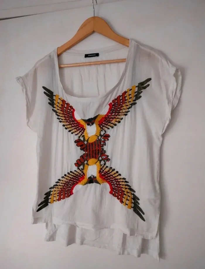 T-shirt oiseaux Morgan XS/36 - photo numéro 6