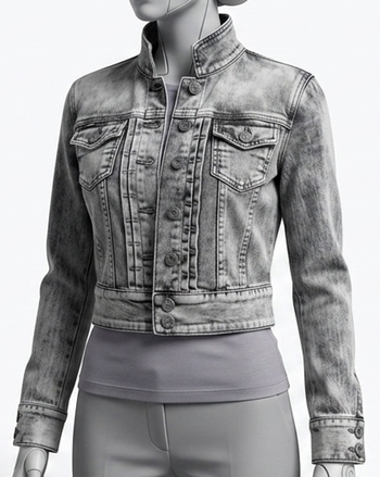 Veste en jean courte "Jennyfer" - Style Acid Wash
