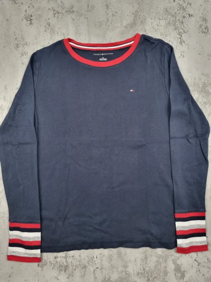 Sweat bleu marine Tommy Hilfiger – Taille S Femme (mesures en photos) - photo numéro 3