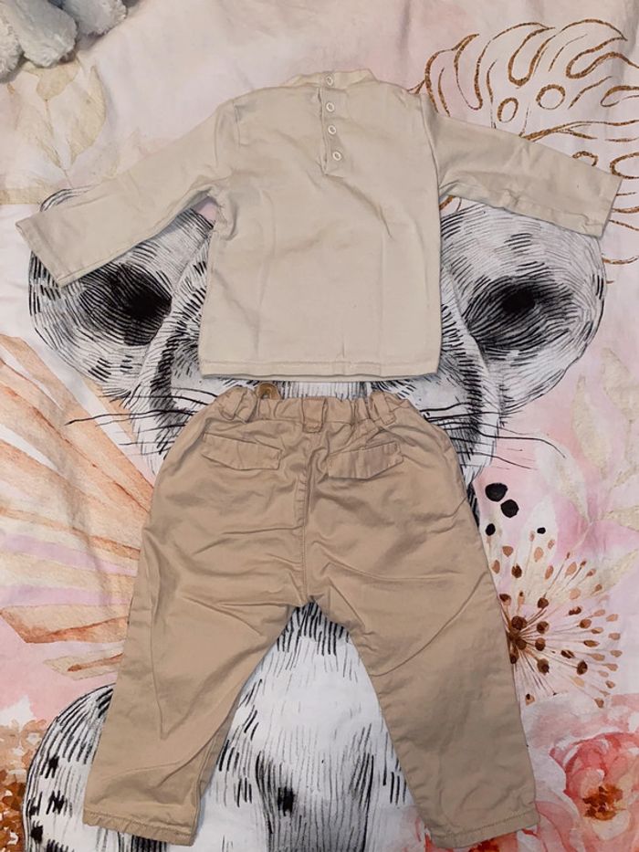 Ensemble pantalon et t-shirt, taille 9-12 mois, marque Catimini et Zara Babygirl. - photo numéro 6