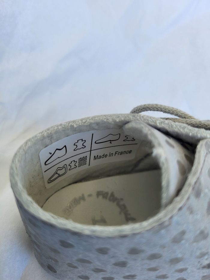 Chaussures derby bébé en cuir gris Point 16 Made in 🇨🇵 - photo numéro 3