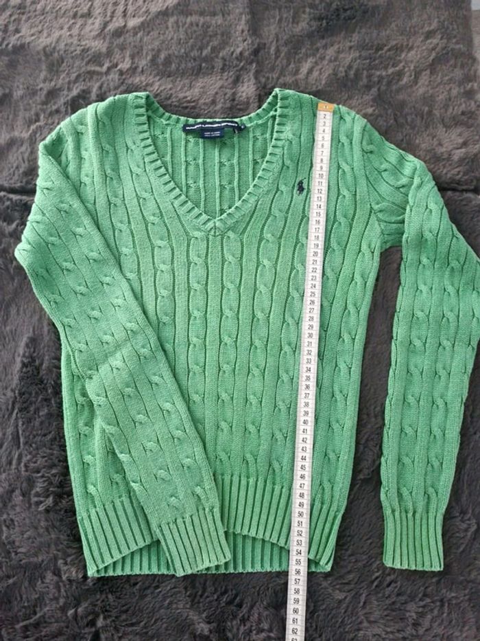 Pull torsadé Col V Ralph Lauren vert, S Femmes - photo numéro 8