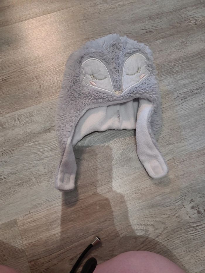 Bonnet cagoule gris chaud en polaire - photo numéro 3