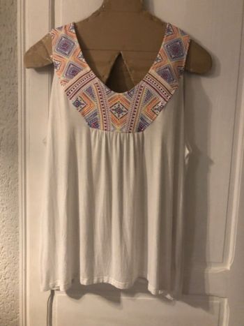 Blouse blanche imprimée « atlas » T 54/56 NEUVE