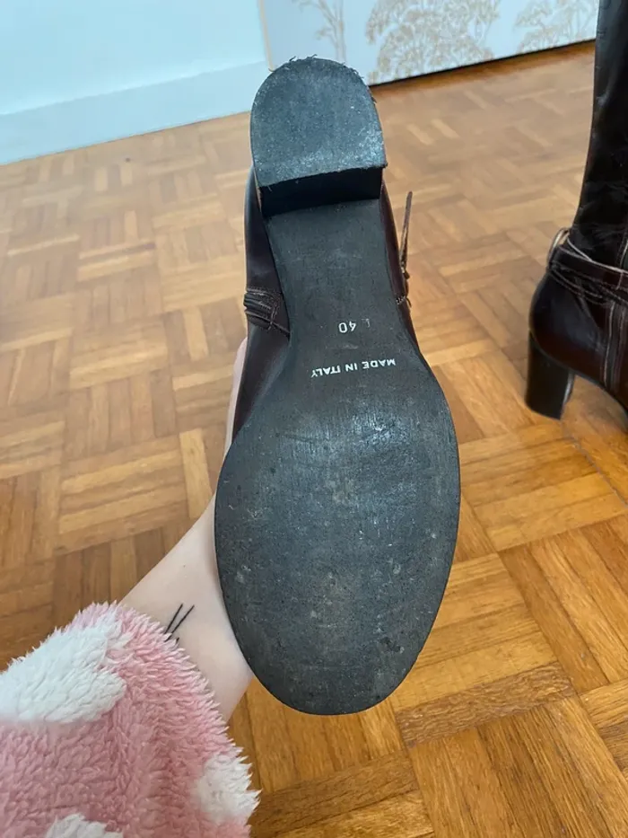 Bottes en cuir marron - photo numéro 7