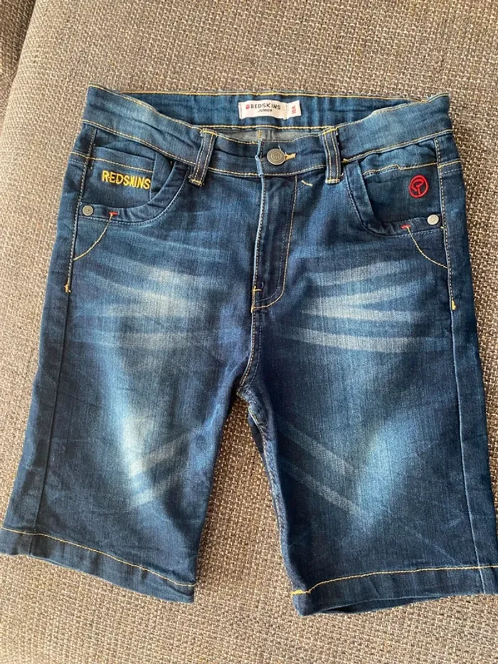 Lot 2 bermudas Redskins garçon – Jean bleu – Taille 10 ans – Neuf sans étiquette - photo numéro 3