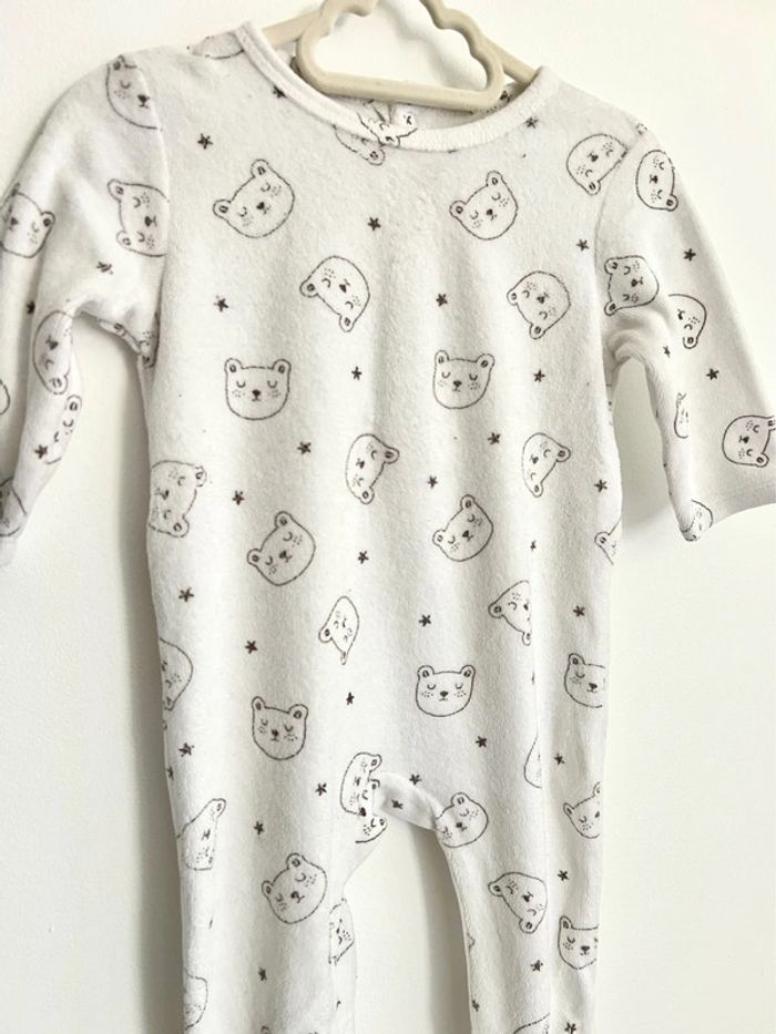 Pyjama une pièce en velours Tex 9 mois 71 cm - photo numéro 2