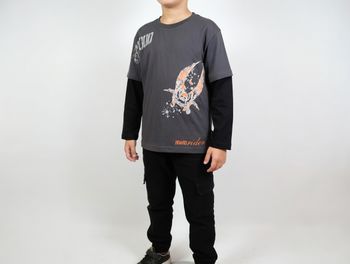 T-shirt noir et gris 14 ans Sogood