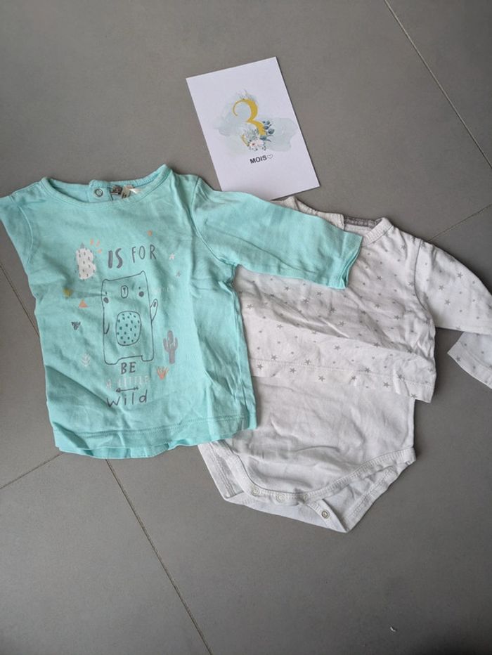 Lot 11 tee-shirt manches longues 3 mois - photo numéro 3