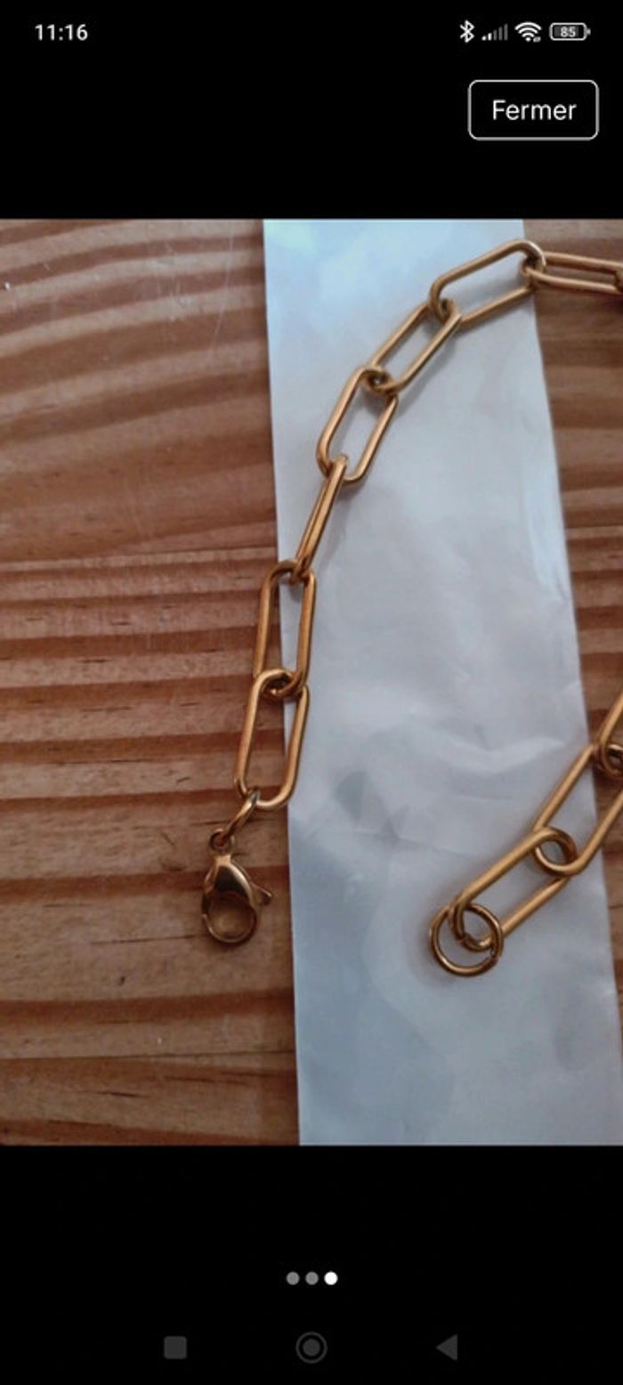 Bracelet trombone doré - photo numéro 2