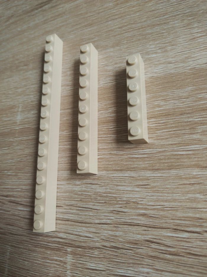 Lego 1x16 1x10 et 1x6 beige neuf - photo numéro 3