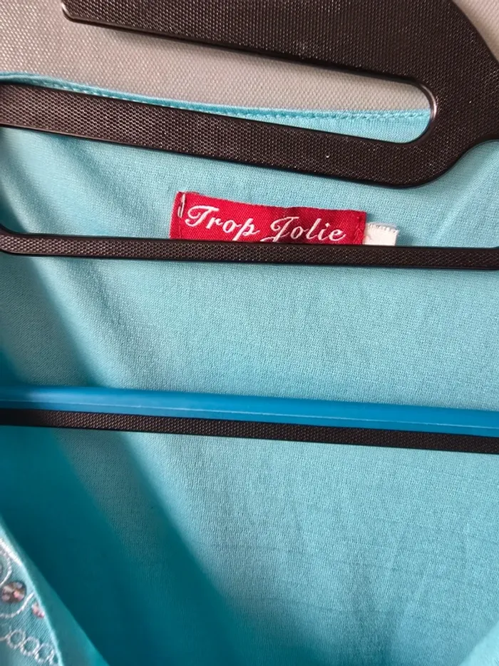 Ensemble pantalon + tunique longue bleu turquoise - photo numéro 2