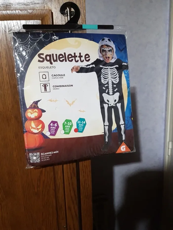 Déguisement Halloween  squelette 11/14 ans