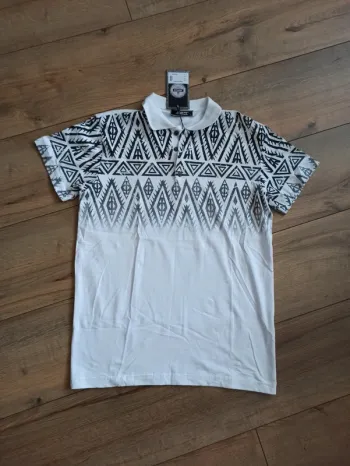 Polo noir et blanc manches courtes homme L