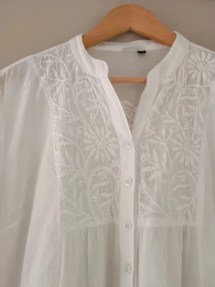 Robe tunique blanche brodée Made in India - photo numéro 7