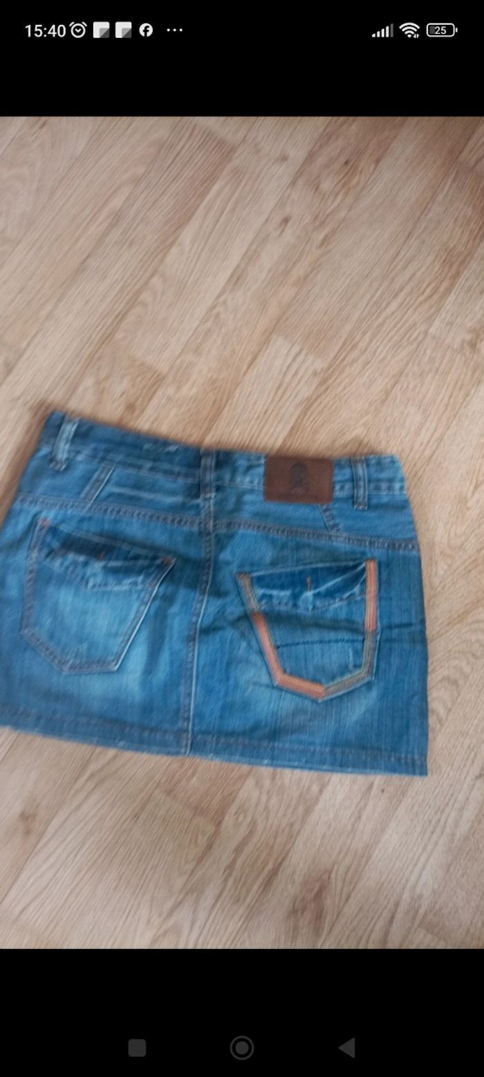 Jupe en jean taille M redial diamand longueur 34 cm - photo numéro 2