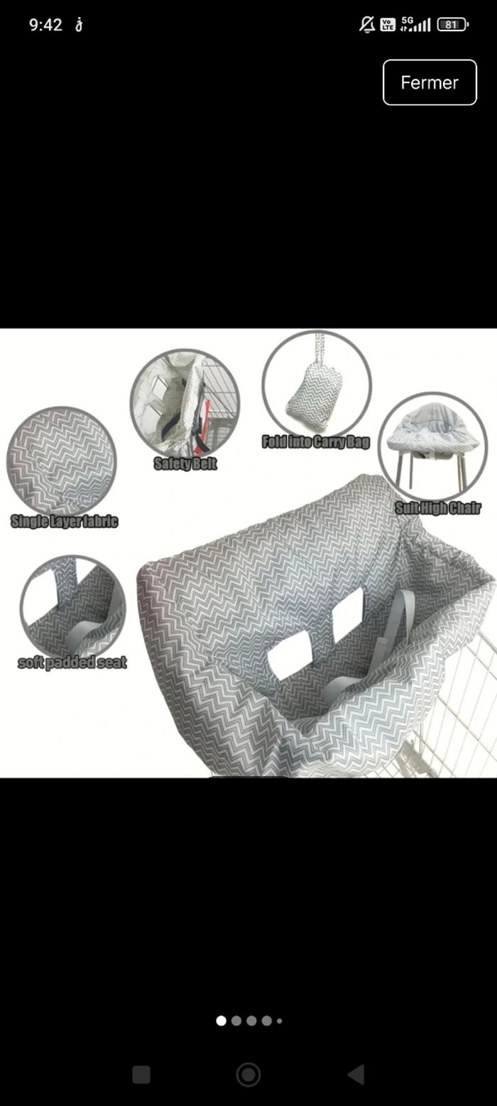 Housse protection caddie bébé