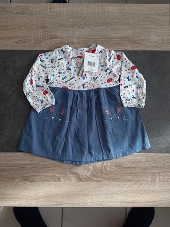 Robe manche longue légère 100% coton fille