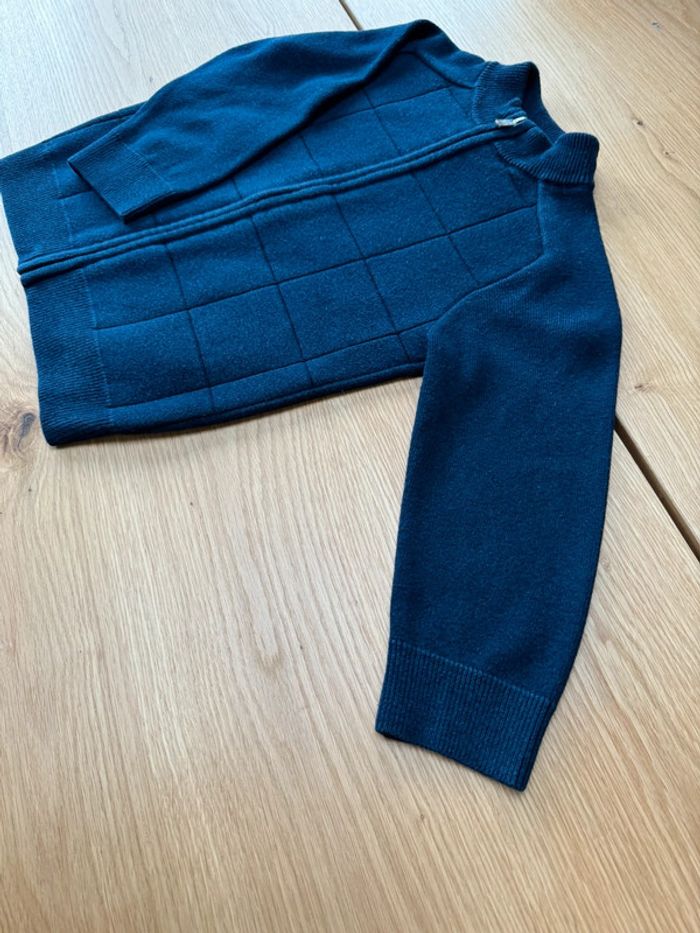 Gilet bleu marine zippé 18% laine - Taille 6 Ans - photo numéro 4