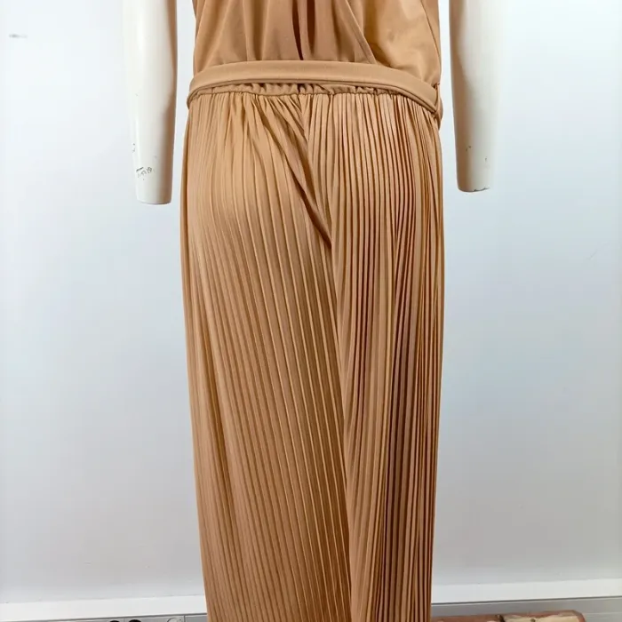 Combinaison pantalon Etam sans manches plissée camel taille M/L chic fluide été A1422 - photo numéro 7