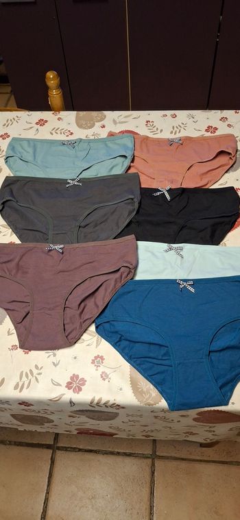 Lots  7 slips femme taille xl neuf