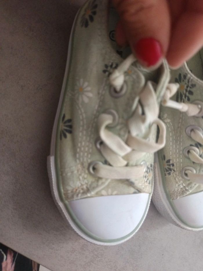 Basket verte claire marguerite 23 lacet élastique - photo numéro 5